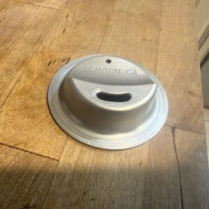 Silver anodized JarMagic aluminum lid with machined CL MotoTech lettering